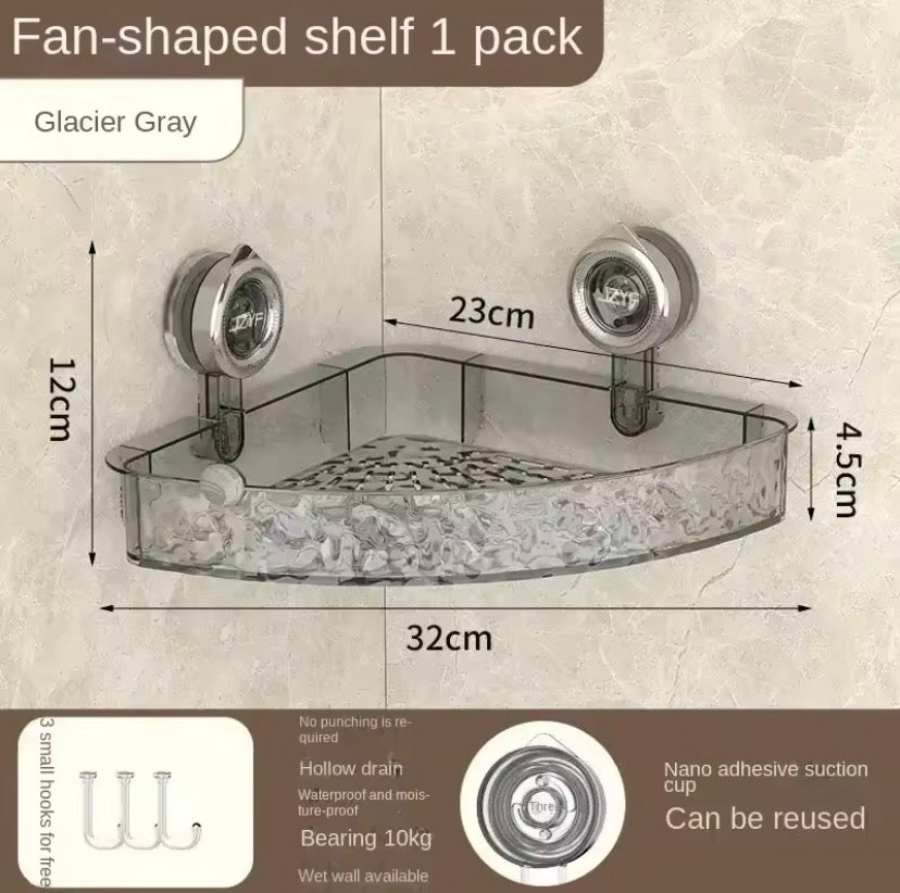 Acrylic Bathroom Corner Shelf, Luxury Clear Bathroom Storage Shelf, No Drill Bathroom Corner Rack, Space Saving Bathroom Corner Rack