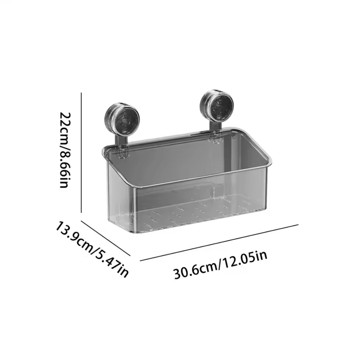 Acrylic Bathroom Suction Cups Shelves, Transparent Punch Free Storage Rack, Bathroom Storage Basket Holder