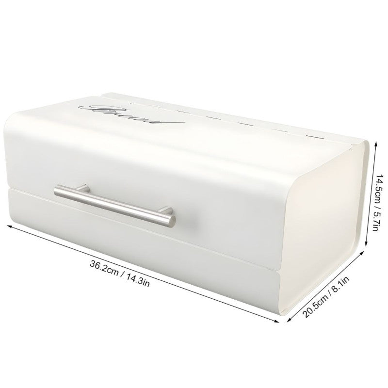 Luxury Metal Bread Storage Box, Countertop Bread Storage Container, Roll Top Bread Box with Stainless Steel Handle