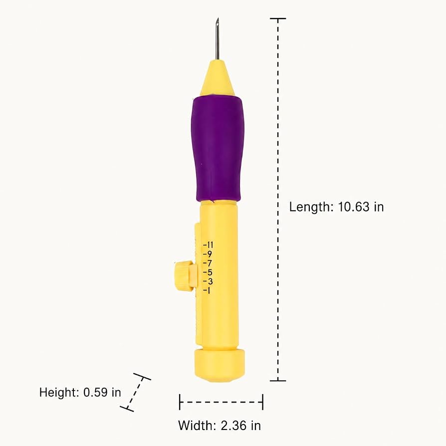 Embroidery Punch Pen with Needle Accessories, Creative Punch Needle Rug Making Kit, Adjustable Punch Needle Kit