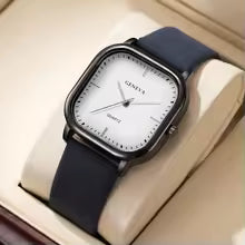 Fashion Square Dial Men's Watches Minimalist Quartz Watch Casual Leather Strap Wristwatch Reloj Hombre(Without Box)