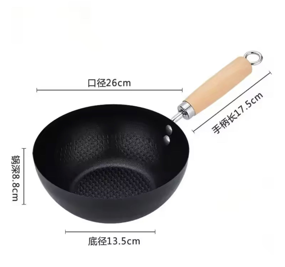 Non Stick Iron Frying Pan With Handle, Ramen Cooking Pot, Easy to Clean Cooking Pot, Kitchen Cookware Gadget