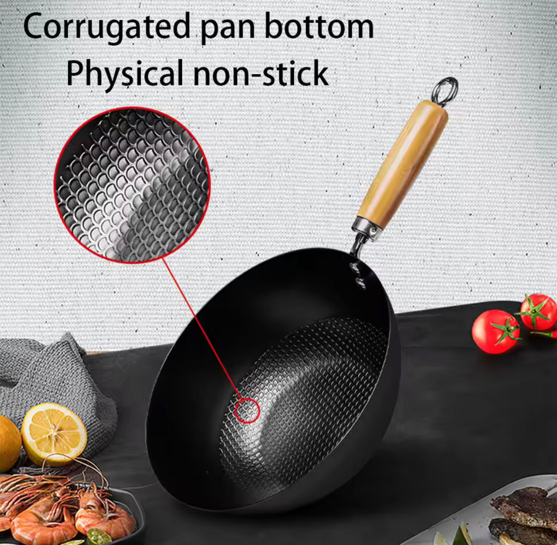 Non Stick Iron Frying Pan With Handle, Ramen Cooking Pot, Easy to Clean Cooking Pot, Kitchen Cookware Gadget