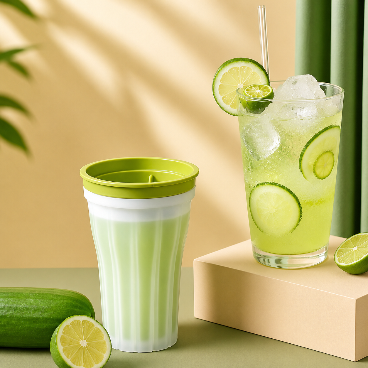 Silicone Frozen Dessert Cup,  Homemade Frozen Treat Cup, Frozen Ice Crusher Cup, Reusable Freeze And Squeeze Ice Cream Tumbler