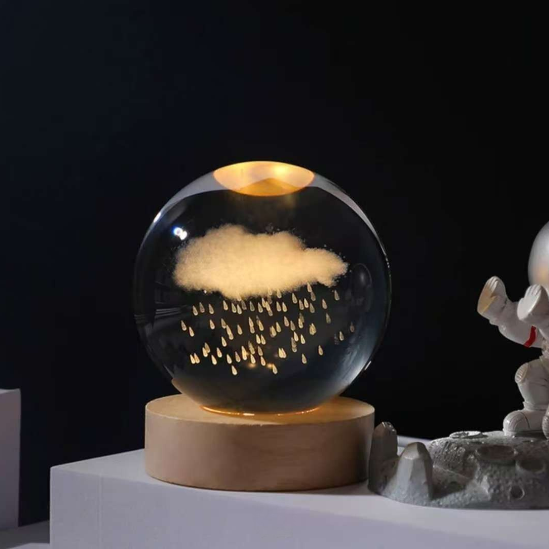 Crystal Ball Night Light – 3D Engraved