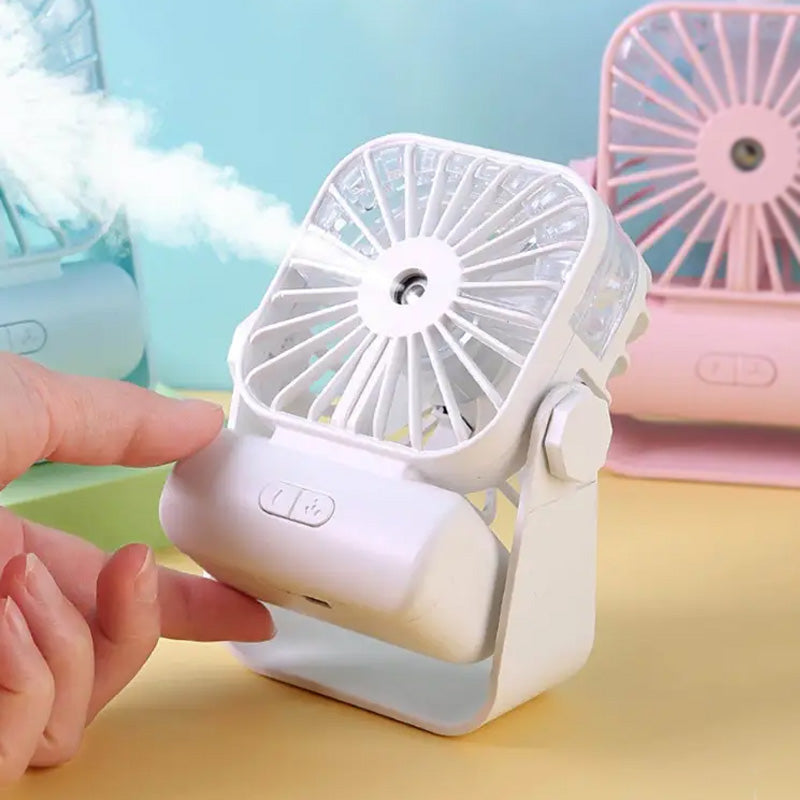 Rechargeable USB Desk Spray Fan, Water Spray Mist Table Fan,Portable Mini Travel Fan, Mini Humidifier Fan