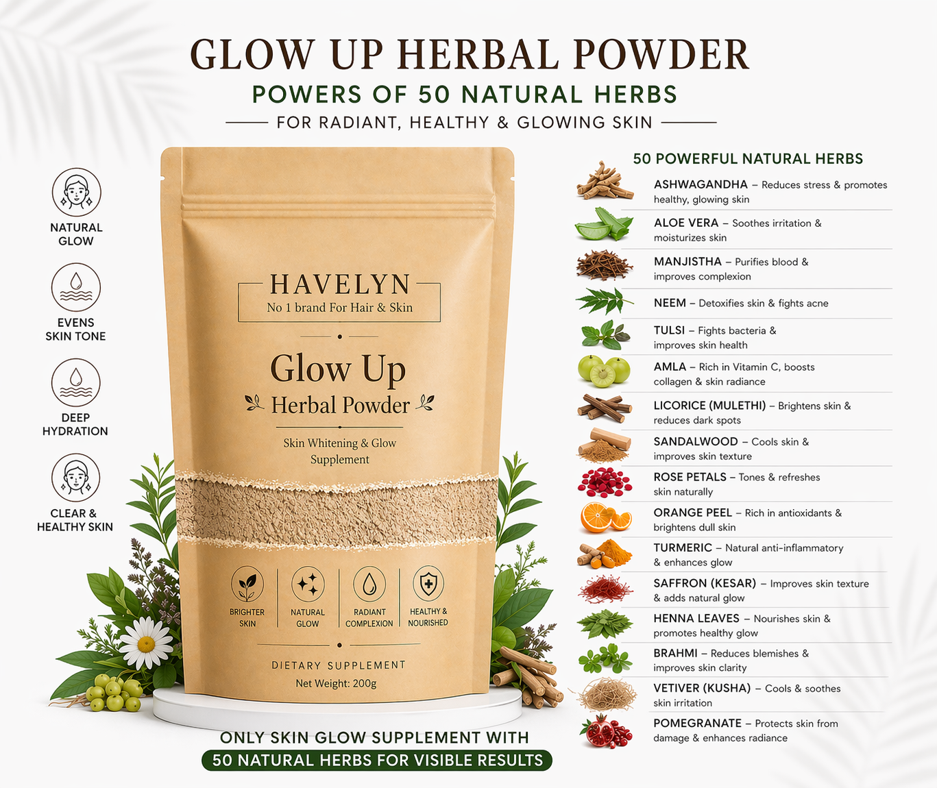 Glow up herbal powder