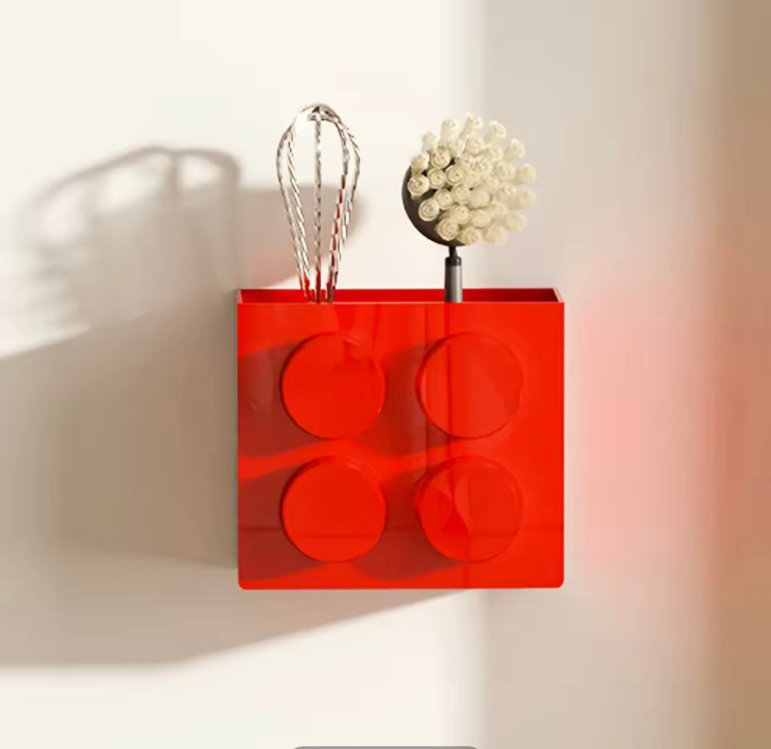 Wall Mounted Building Blocks Sticking Holder, Refrigerator Door Shelf Organizer,  Kitchen Fridge Accessories Organizer
