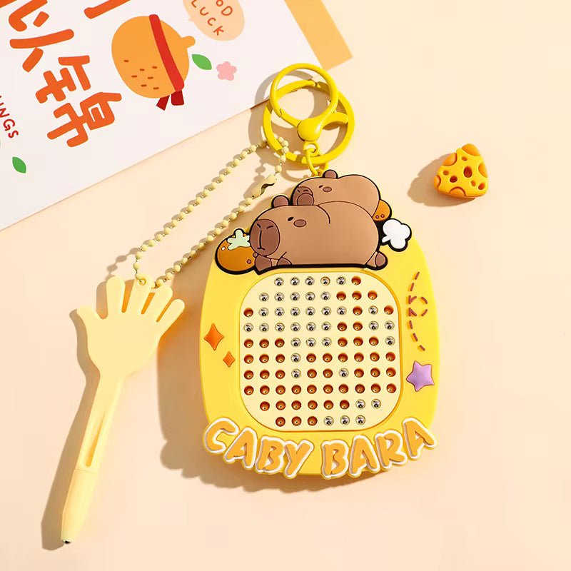 Magnetic Steel Pad Keychain, Kids Stress Relief Educational Toy, Portable Doodle Board