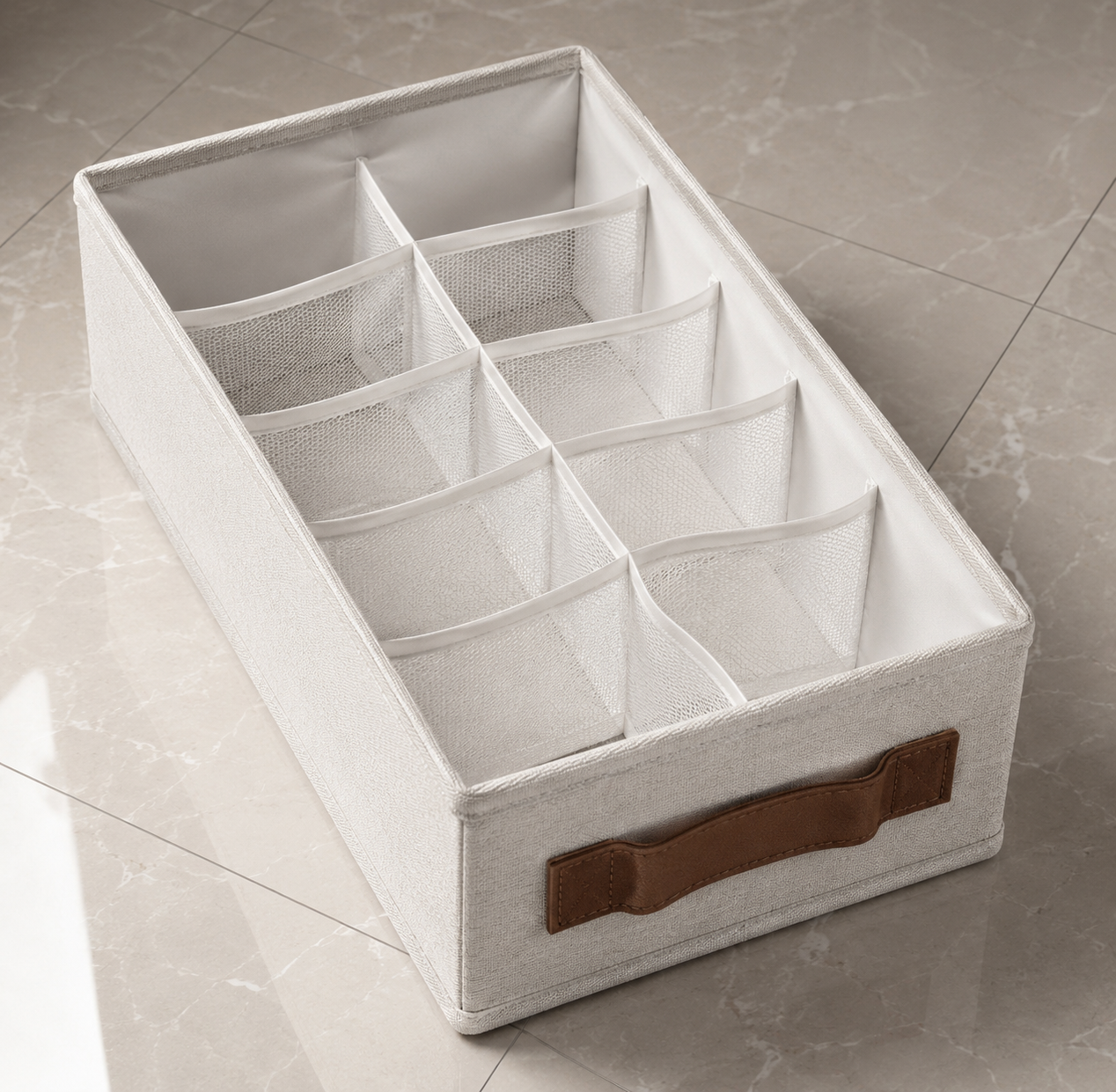 Foldable Closet Organizer Box, Multi Compartment Storage Organizer, Elegant Wardrobe Storage Box, Multi Slot Sock Storage Box