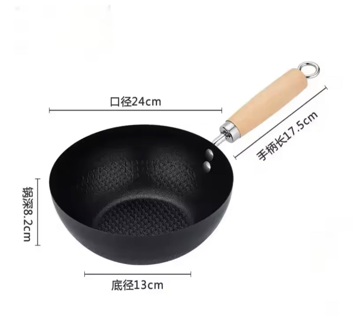 Non Stick Iron Frying Pan With Handle, Ramen Cooking Pot, Easy to Clean Cooking Pot, Kitchen Cookware Gadget