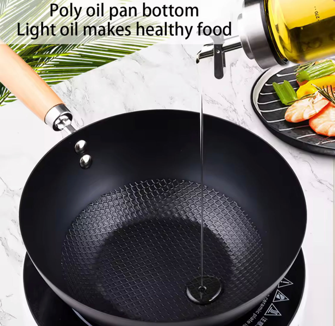 Non Stick Iron Frying Pan With Handle, Ramen Cooking Pot, Easy to Clean Cooking Pot, Kitchen Cookware Gadget