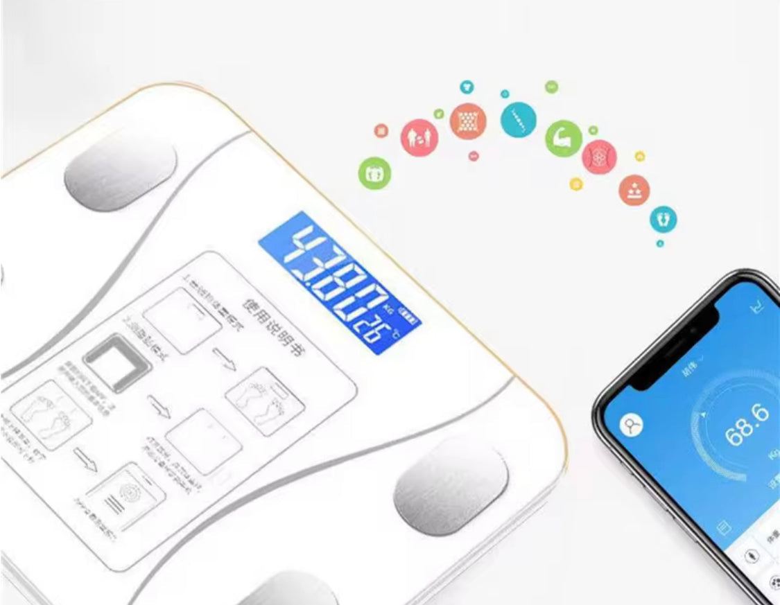 USB Charging Body Fat Scale With Bluetooth App, Smart Wireless Digital Weight Scale, Body Composition Analyzer Testing Scale