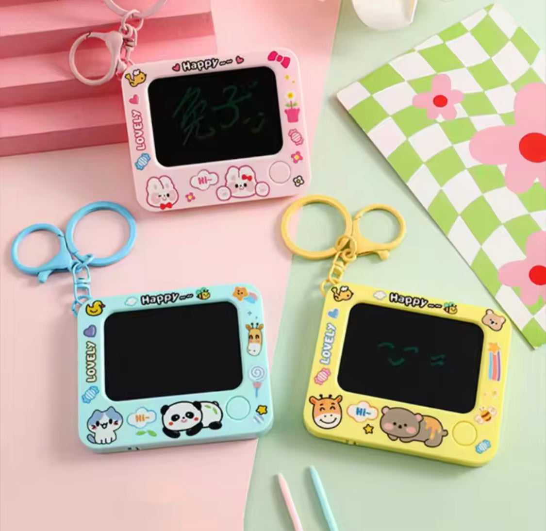 Creative Mini Graffiti Board Keychain, Portable Kids Doodle Drawing Board Keychain Toy, Mini Drawing Board Keychain