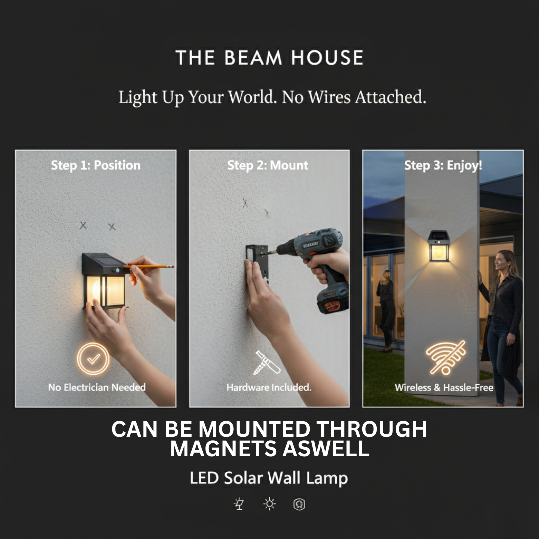 LED Solar Wall Lamp | Outdoor Security | Zero Electricty Cost