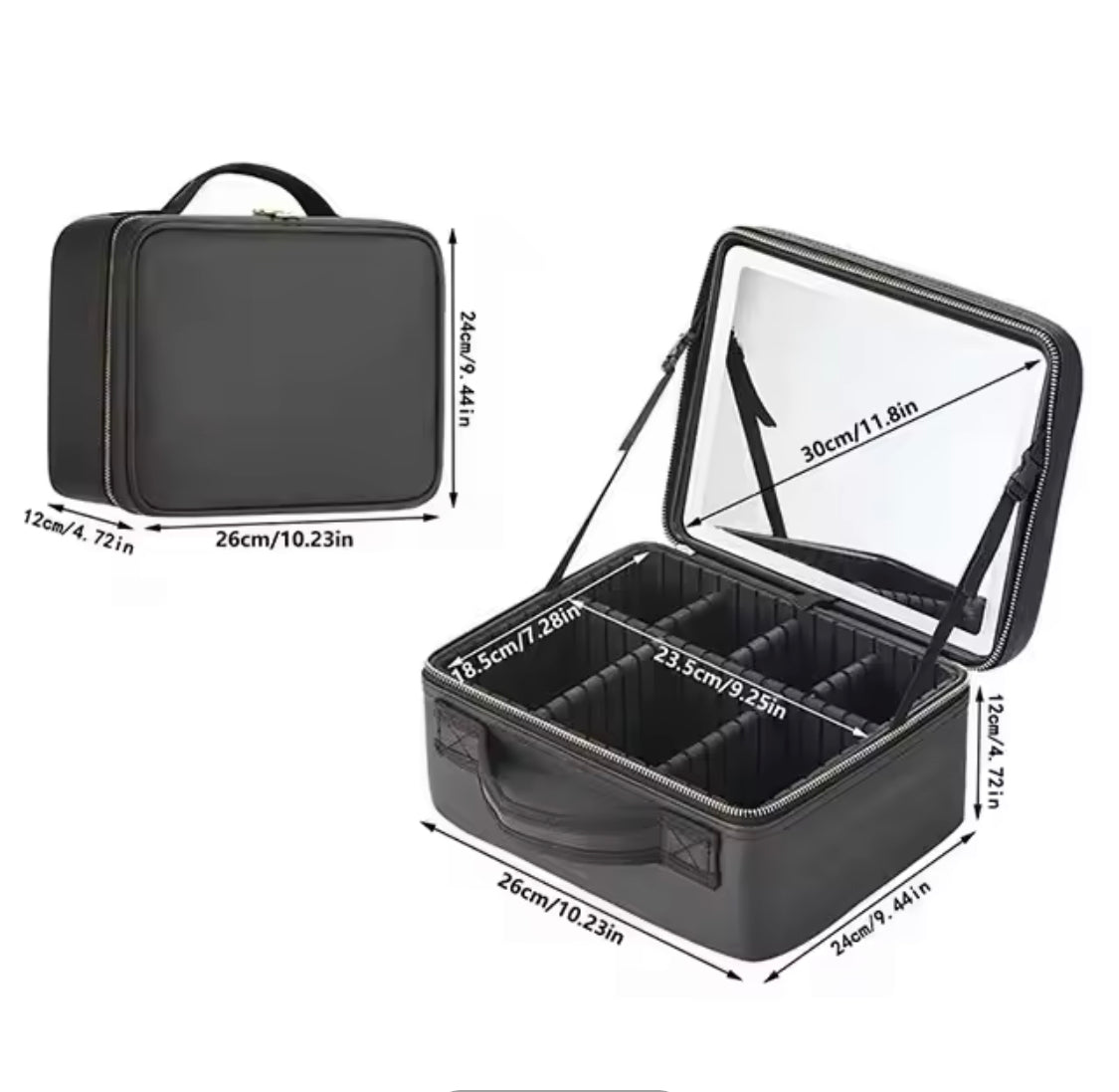 Vanity Organizer With LED Mirror, Smart LED Cosmetic Organizer, Adjustable Makeup Organizer, Travel Makeup LED Organizer