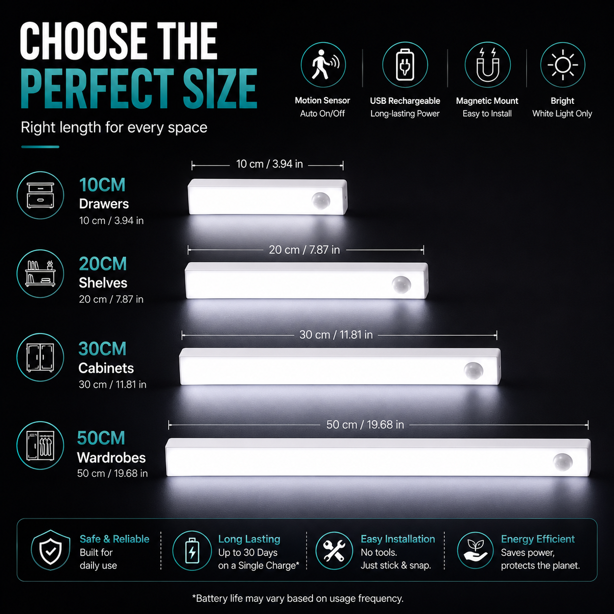 Rechargeable Motion Sensor Light | Long Backup | Automatic Sensor