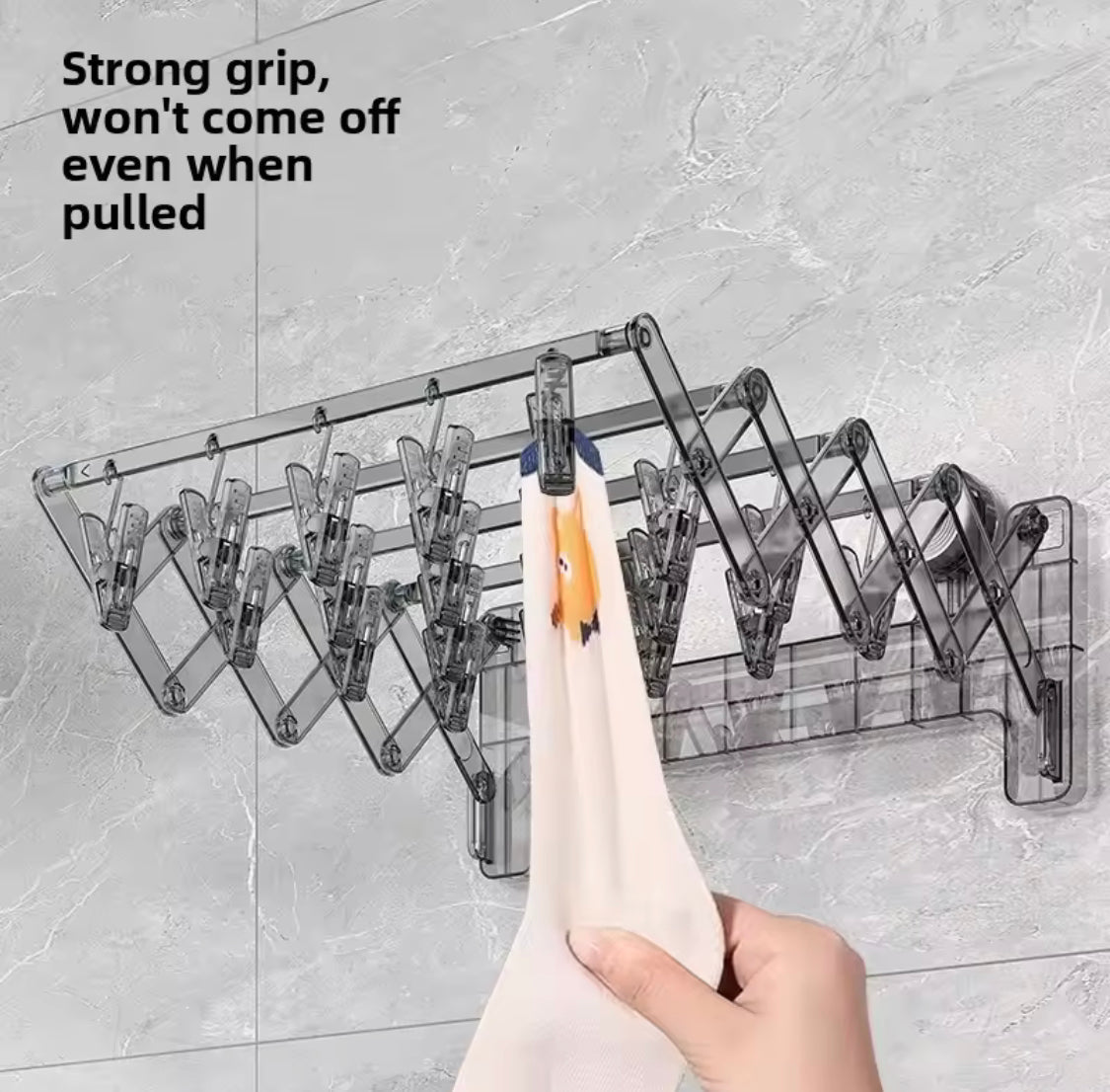 Expandable Wall Drying Hanger, Telescopic Wall Mounted Hanger, Adjustable Indoor Clothes Drying Rack, Multi Arm  Suction Cup Drying Rack