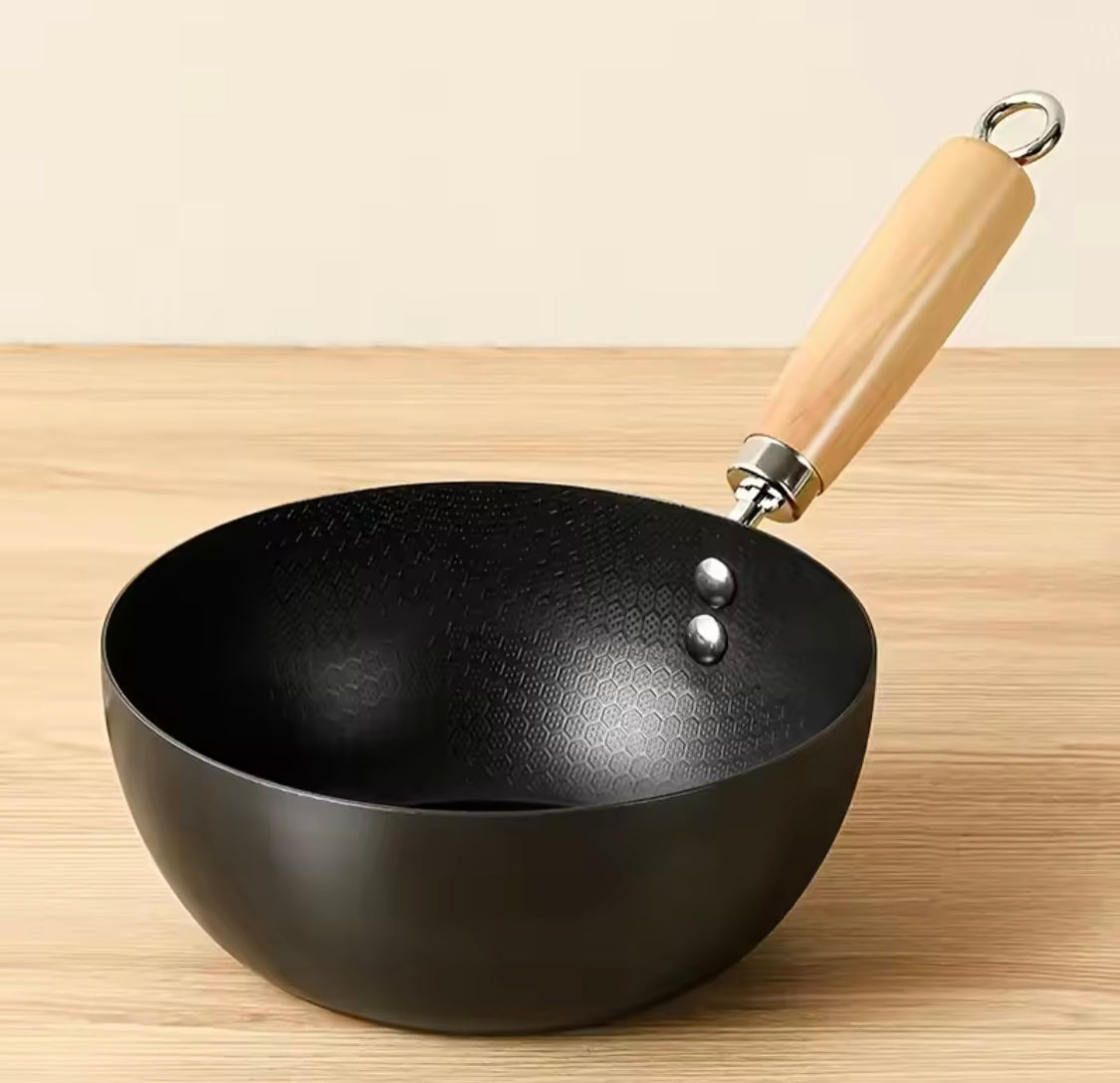 Non Stick Iron Frying Pan With Handle, Ramen Cooking Pot, Easy to Clean Cooking Pot, Kitchen Cookware Gadget