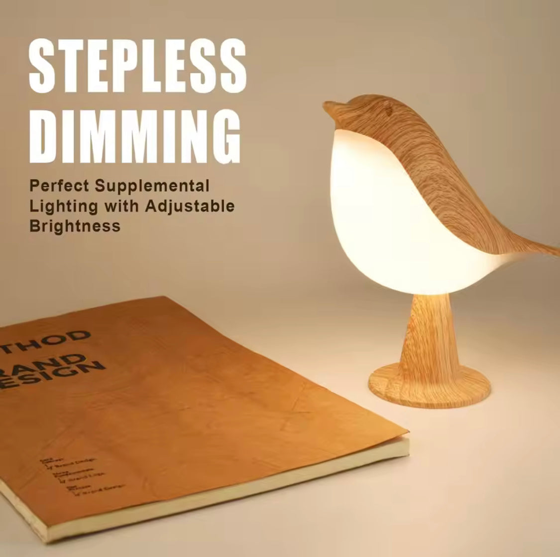 Touch LED Bird Lamp, Bird Glow Night Lamp, Wooden Bird LED Lamp, Small LED Touch Desktop Lamp