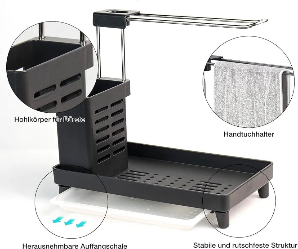 4 In 1 Bathroom Counter Storage Rack, Modern Bathroom Essentials Organizer, Space Saving Bathroom Sink Caddy, Multifunctional Drain Storage Organizer