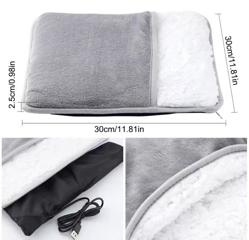 USB Powered Soft Plush Washable Foot Warmer, Household Foot Warmer, Washable Foot Heating Pad