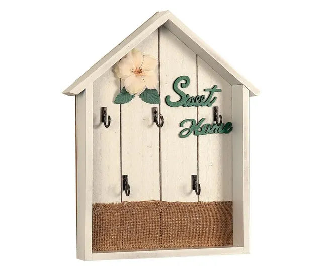 Hut Shaped Wooden Key Holder, Wall Mounted Sweet Home key Organizer, Key Holder For Home Decoration