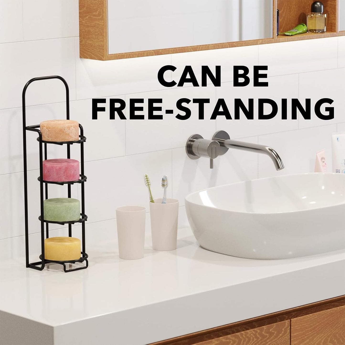 4 Tier Stainless Steel Soap Bar Holder, Self Draining Soap Bar Holder, Wall Mounted Multifunctional Rack, Magic Sticker Shower Rack Shelf