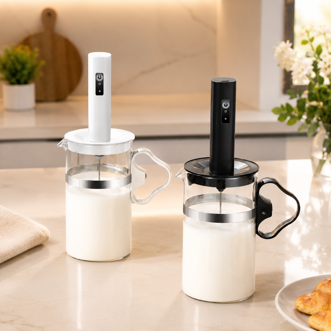 Electric Milk Frother And Foam Maker, Rechargeable Automatic Milk Frother, Mini Handheld Milk Frother With Cup