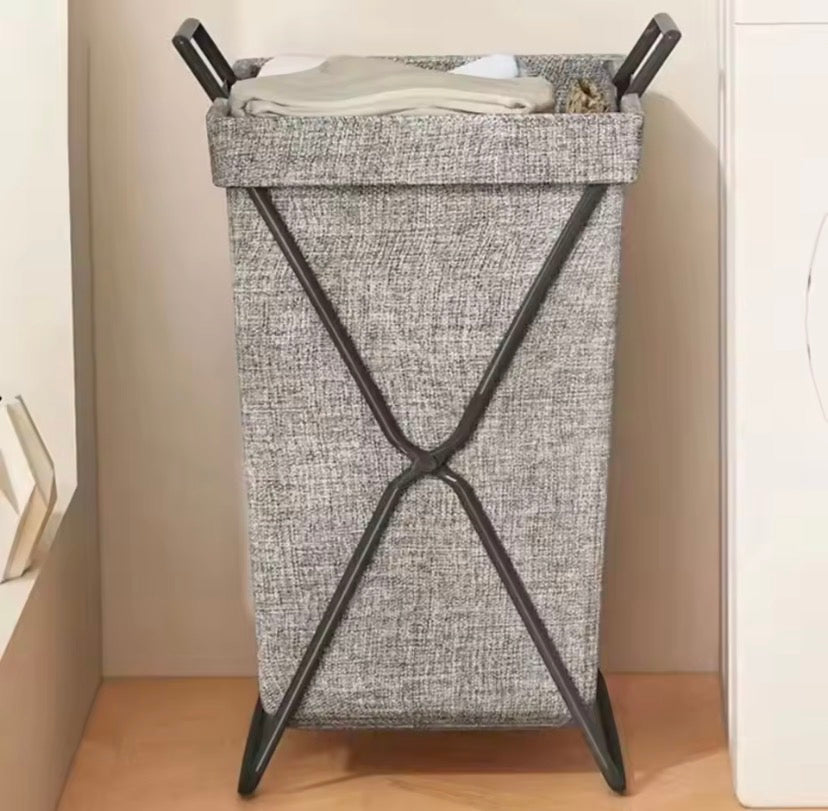 Large Capacity Foldable Iron Frame Laundry Basket, Waterproof Dirty Clothes Storage Basket, Laundry Hamper