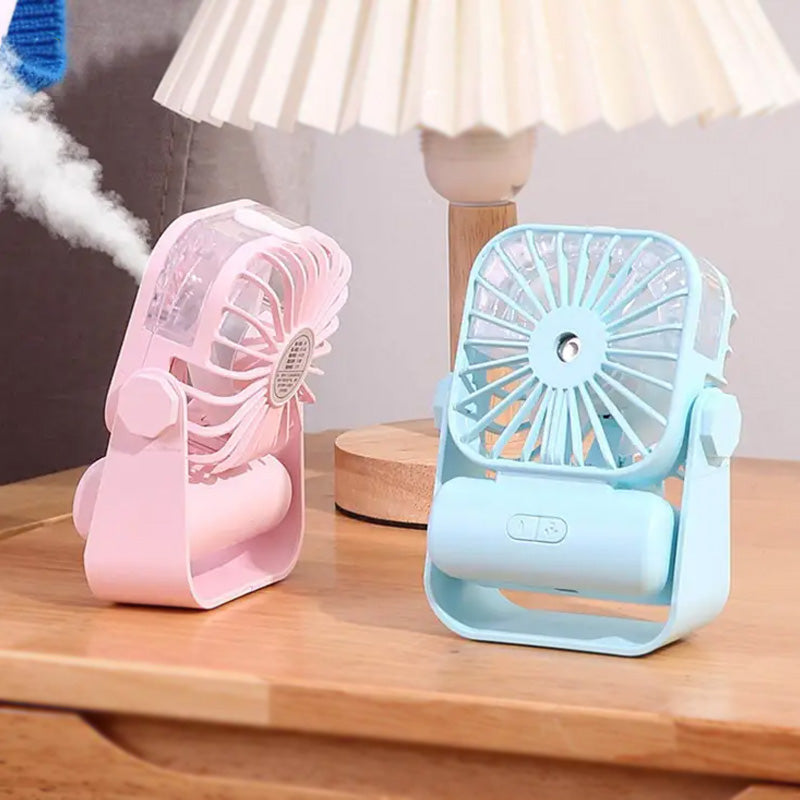 Rechargeable USB Desk Spray Fan, Water Spray Mist Table Fan,Portable Mini Travel Fan, Mini Humidifier Fan