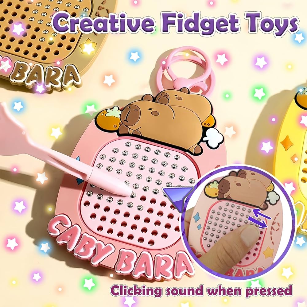 Magnetic Steel Pad Keychain, Kids Stress Relief Educational Toy, Portable Doodle Board