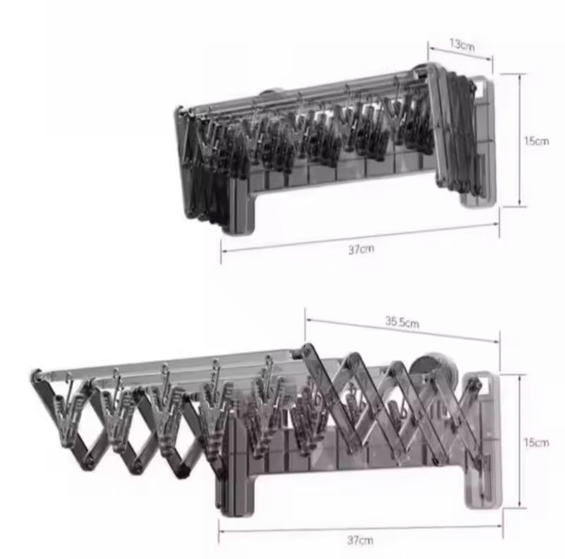 Expandable Wall Drying Hanger, Telescopic Wall Mounted Hanger, Adjustable Indoor Clothes Drying Rack, Multi Arm  Suction Cup Drying Rack