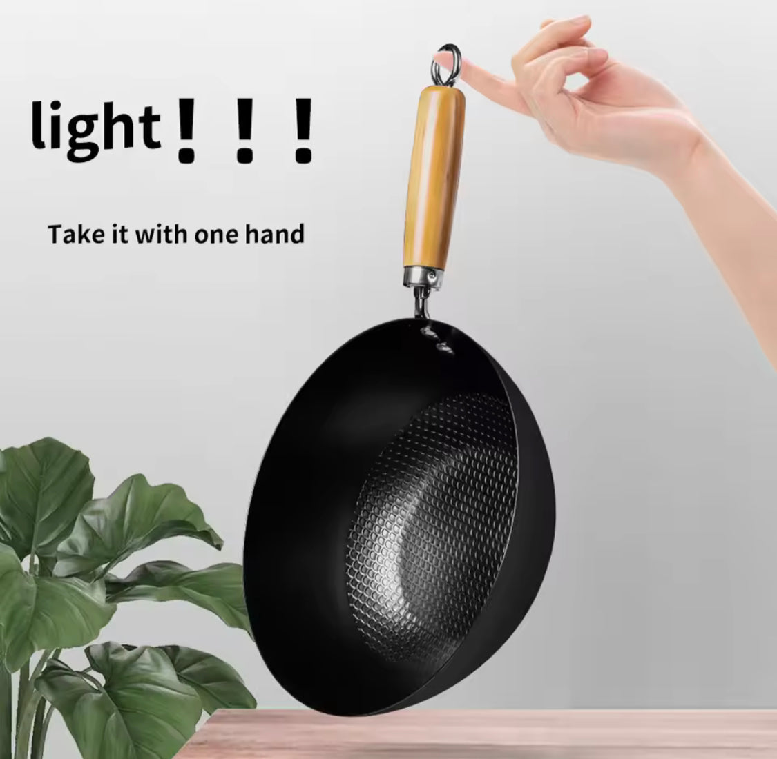 Non Stick Iron Frying Pan With Handle, Ramen Cooking Pot, Easy to Clean Cooking Pot, Kitchen Cookware Gadget