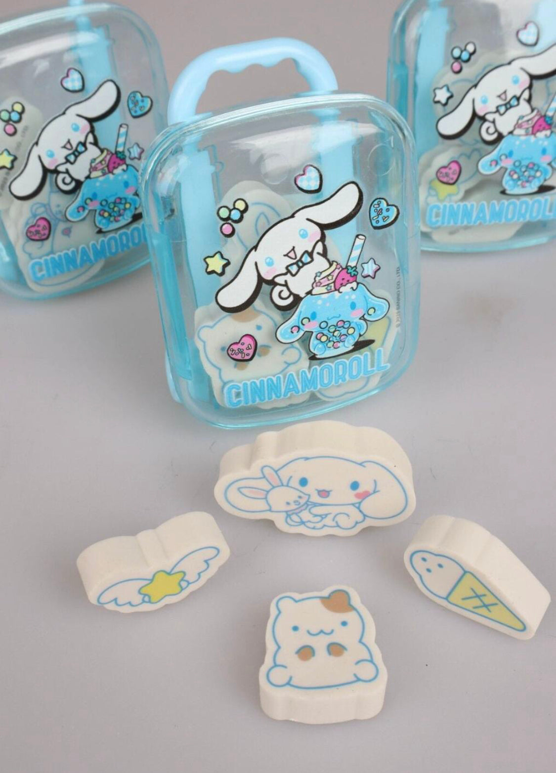 Cute Kawaii Cartoon Eraser Suitcase Toy, 4pcs Suitcase Style Eraser Set, School Kids Eraser Set
