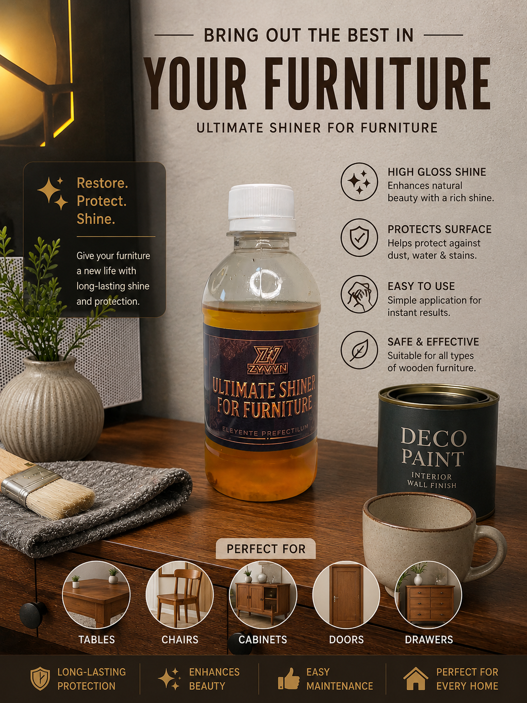 Ultimate Wood Shiner – Restore Luxury, Protect Forever