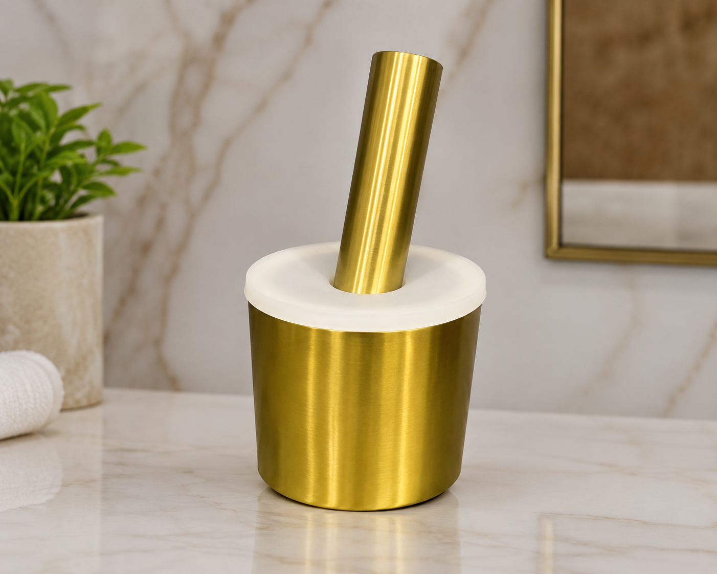 Stainless Steel Spice Crusher And Herb Grinder, Anti-Slip Chillies Crusher Jar, Multifunctional Garlic Herb Spice Pill Cup Grinder, DIY Sauce Making Mills, Marble Pattern Pestle Grinding Tool For Kitchen