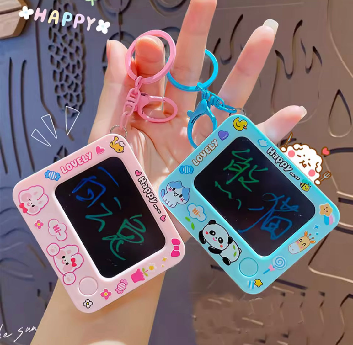 Creative Mini Graffiti Board Keychain, Portable Kids Doodle Drawing Board Keychain Toy, Mini Drawing Board Keychain