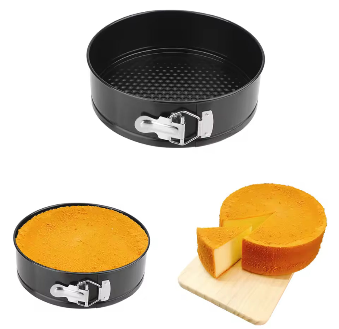 Set Of 3 Removable Bottom Round Cake Pan, Carbon Steel Cake Mold, Non Stick Cake Baking Pans, Cake Decorations Tools