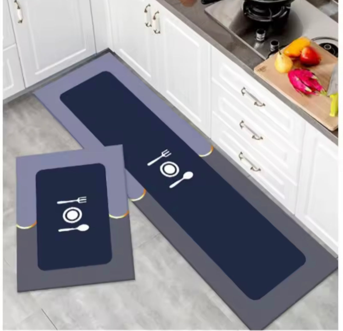 2Pcs Water Absorbent Kitchen Mat, Kitchen Mat Bedroom Long Rug, Anti Slip Floor Mat, Modern Kitchen Mat