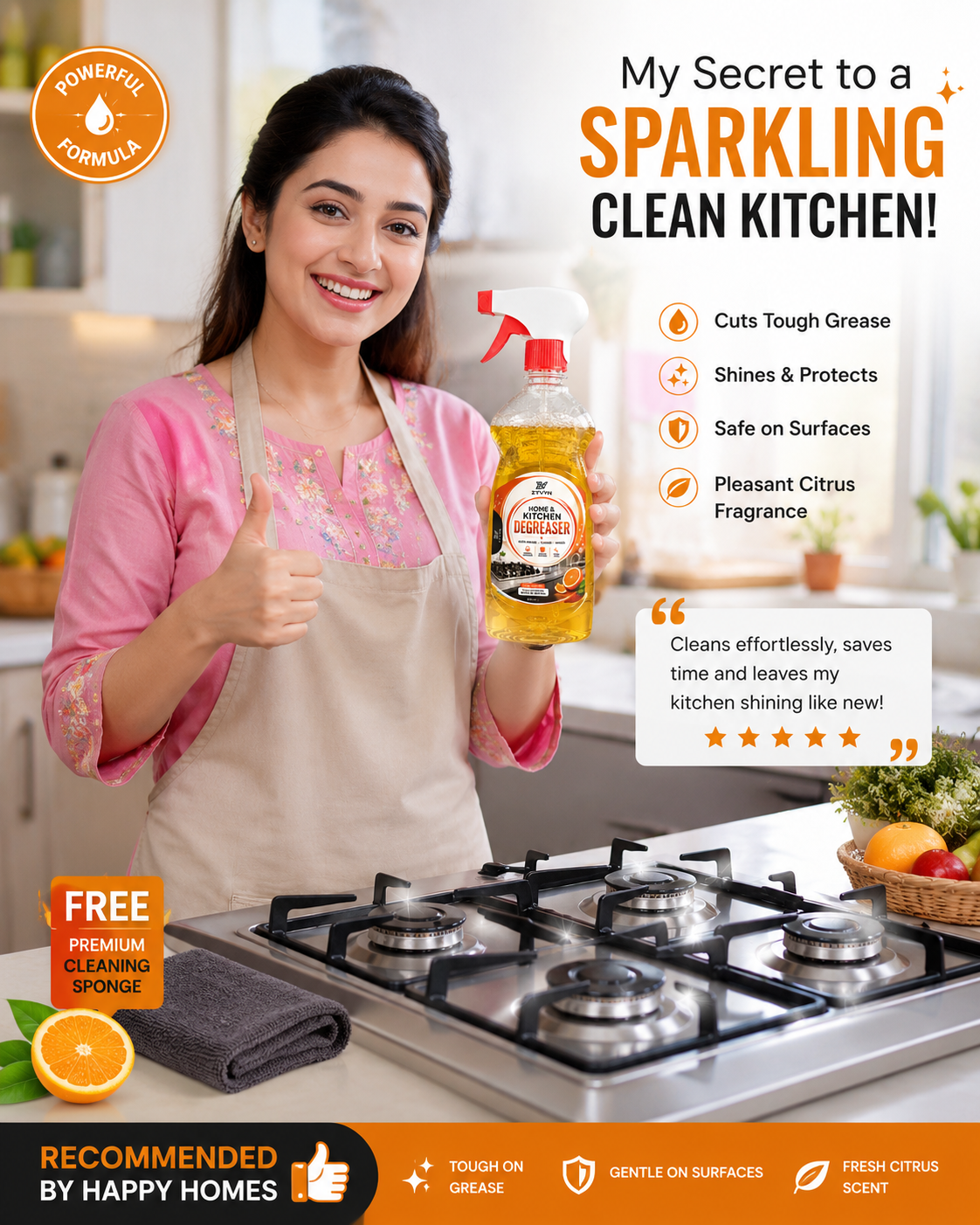 ✨ Home & Kitchen Degreaser Spray