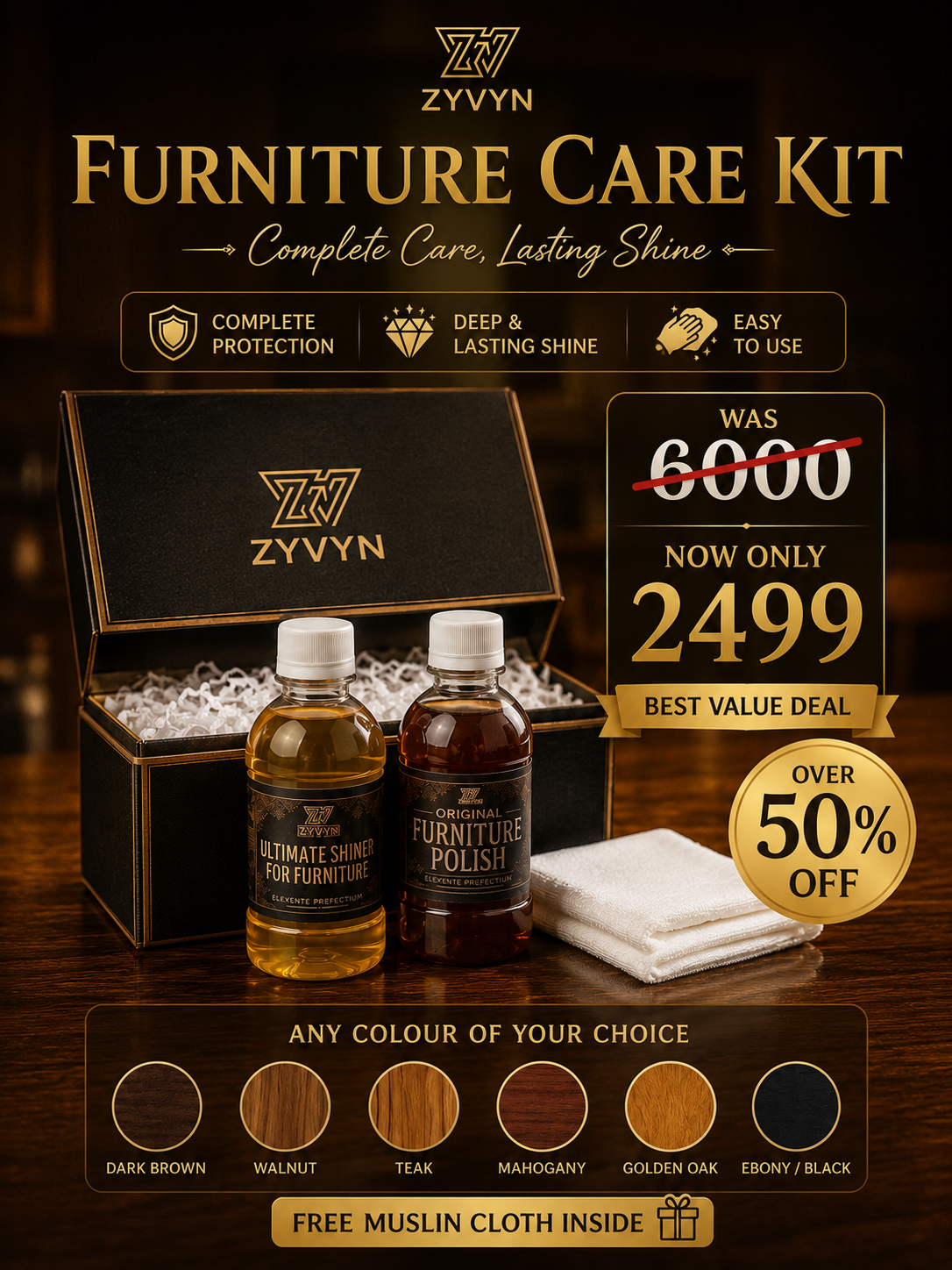 Premium Furniture Polish For Wood – Deep Shine & Protection