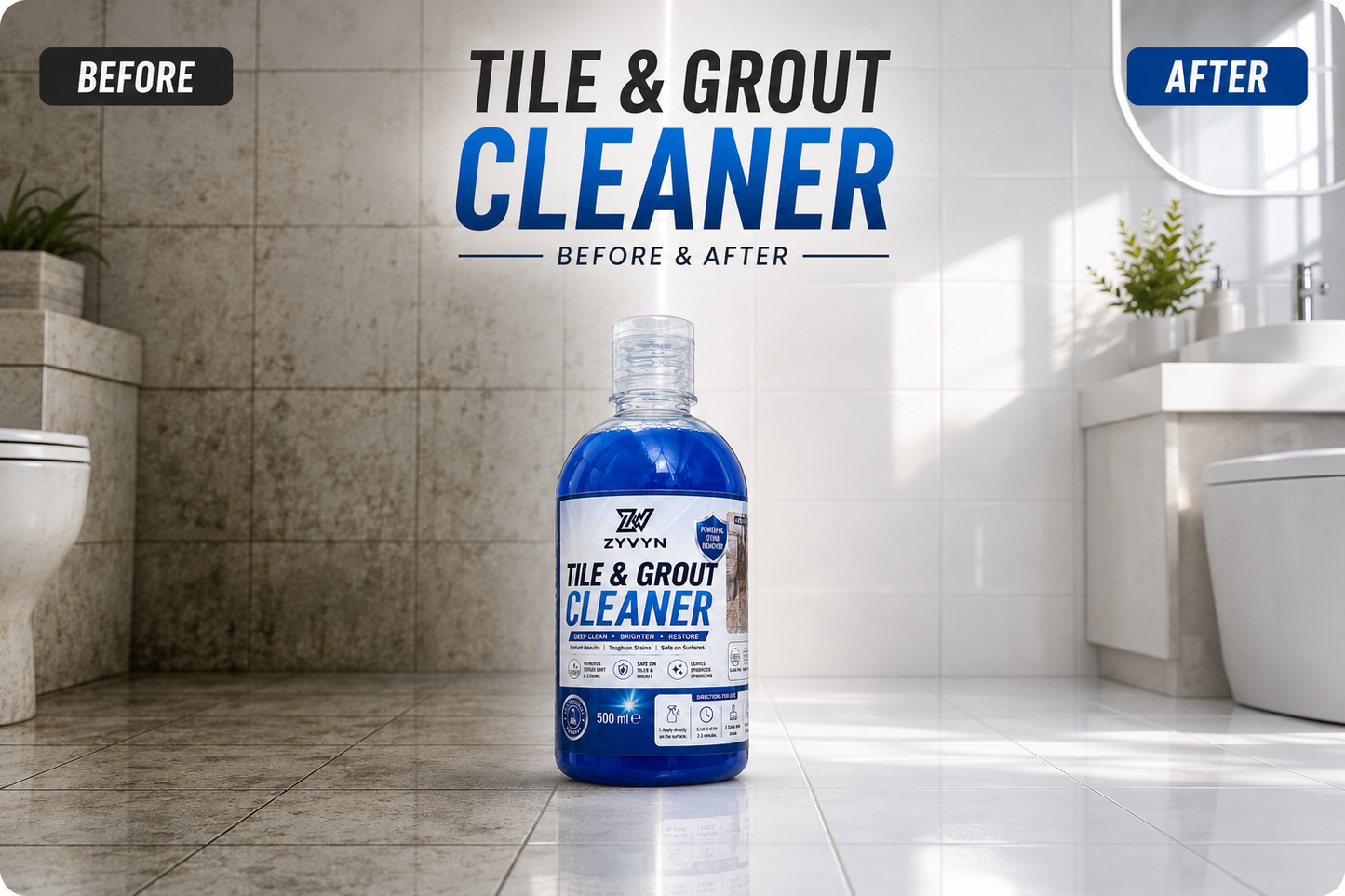 Heavy Duty Tile & Grout Cleaner – Restore Like New!