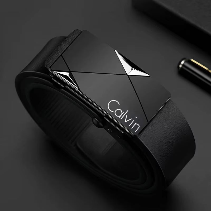 Stylish Men's PU Leather Belt - Fashion Belts for Daily Life, Leisure, Party, Festival, Work, and Business Automatic Buckle