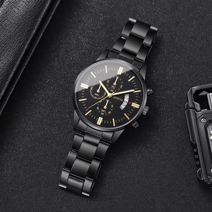 Luxury Stainless Steel Men Calendar Quartz Watch Fashion Mens Business Watches for Man Clock Reloj Hombre