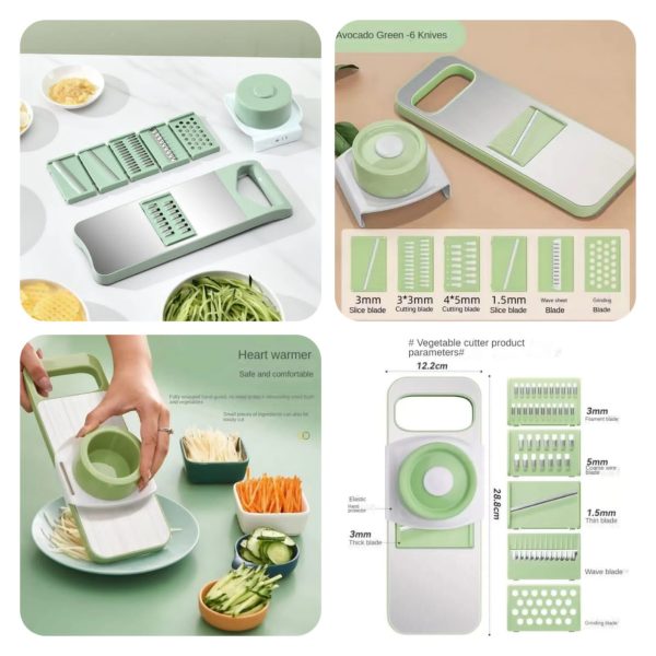 5 In 1 Vegetable Cutter Multifunctional Grater For Vegetables Slicers Shredders Peeler (Stainless Steel)