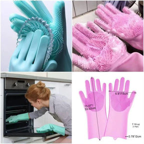 Pair Of Silicone Washing Full Finger Gloves