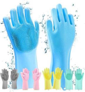 Pair Of Silicone Washing Full Finger Gloves