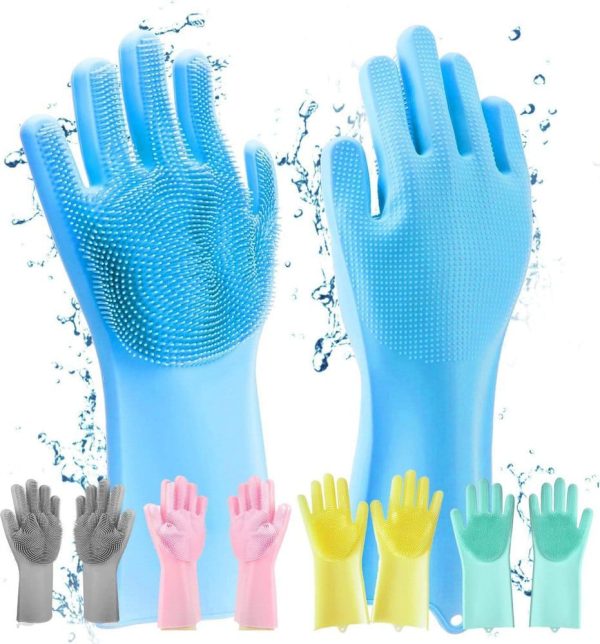 Pair Of Silicone Washing Full Finger Gloves